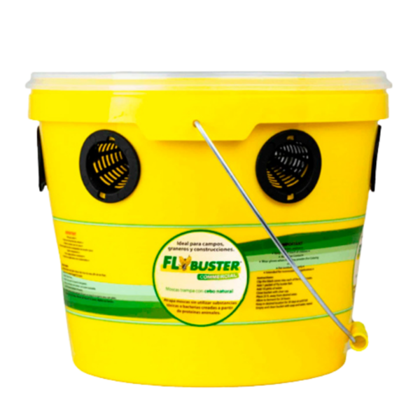 FlyBuster Commercial, 10 L | Sistema ecológico de control de moscas | Marca: FlyBuster | Balde de 10 L, usar cebo 250 g