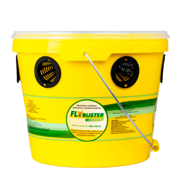 FlyBuster Commercial, 10 L | Sistema ecológico de control de moscas | Marca: FlyBuster | Balde de 10 L, usar cebo 250 g