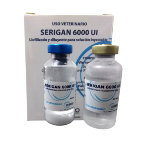 SERIGAN 6000 UI eCG | Gonadotropina coriónica equina para inducción de celo en bovinos, ovinos, porcinos y conejas | Marca: Ovejero | Volumen final: 24 mL