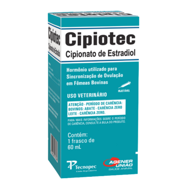 Cipiotec | Cipionato de Estradiol, para inducir y sincronizar ovulación en vacas| Marca: TECNOPEC | Frasco ampolla de 60 mL