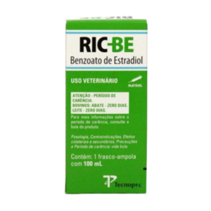 RIC-BE | Benzoato de Estradiol, para inducción y sincronización de celo | Marca: Tecnopec | Frasco ampolla de 100 ml