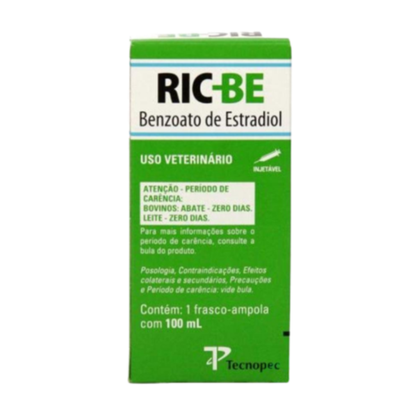 RIC-BE | Benzoato de Estradiol, para inducción y sincronización de celo | Marca: Tecnopec | Frasco ampolla de 100 ml